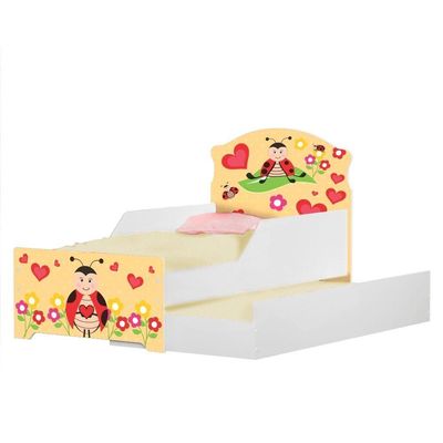 Mini Cama Infantil Com Auxiliar Menina Joaninha Com Colchões