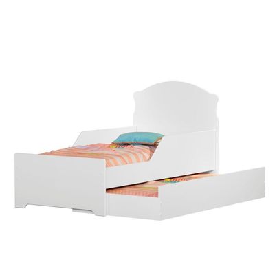 Mini Cama Infantil Com Auxiliar Branco Deluxe