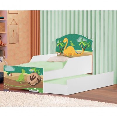 Mini Cama Infantil Com Auxiliar Pop Dino Nas Pedras