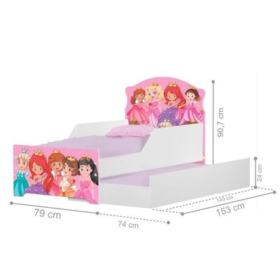Mini Cama Infantil Com Auxiliar Pop Princess Com Colchões