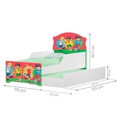 Mini Cama Infantil Com Auxiliar Pop Futebol Com Colchões