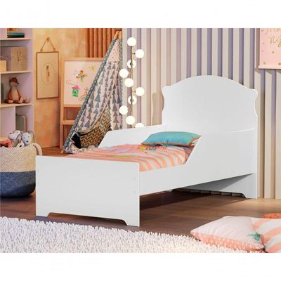 Mini Cama Infantil Com Auxiliar Branco Deluxe