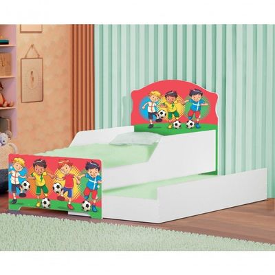 Mini Cama Infantil Com Auxiliar Pop Futebol Com Colchões