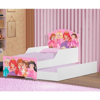 Mini Cama Infantil Com Auxiliar Pop Princess Com Colchões