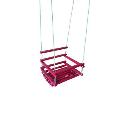Balanço Gangorra Infantil Madeira 50x40 Rosa Suporta 100kg