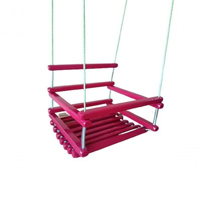Balanço Gangorra Infantil Madeira 50x40 Rosa Suporta 100kg