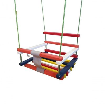 Balanço Gangorra Infantil Madeira 40x35 Colorido Até 80kg