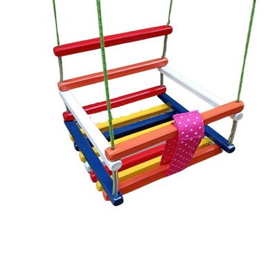 Balanço Gangorra Infantil Madeira 40x35 Colorido Até 80kg