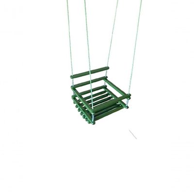 Balanço Gangorra Infantil Madeira 35x35 Verde Suporta 80kg