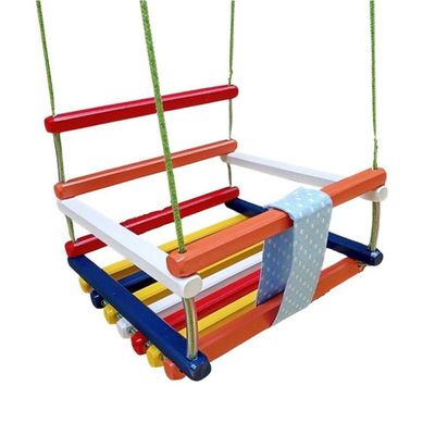 Balanço Gangorra Infantil Madeira 35x35 Colorido Até 80kg