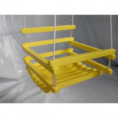 Balanço Gangorra Infantil Madeira 35x35 Amarelo Suporta 80kg