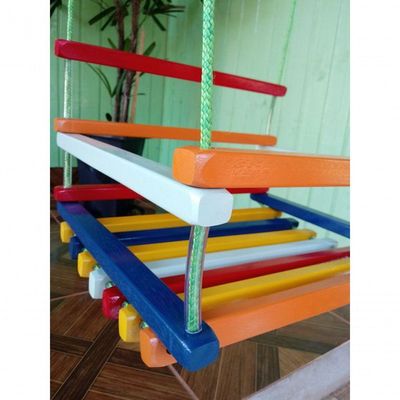 Balanço Gangorra Infantil Madeira 40x35 Colorido Até 80kg