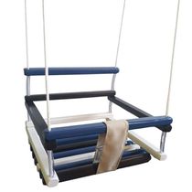 Balanço Gangorra Infantil Madeira 35x35 Azul Suporta 80kg