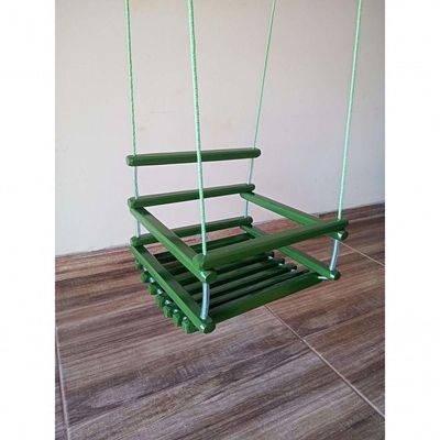 Balanço Gangorra Infantil Madeira 40x35 Verde Suporta 80kg