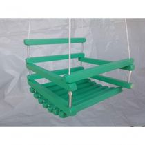 Balanço Gangorra Infantil Madeira 35x35 Verde Suporta 80 Kg