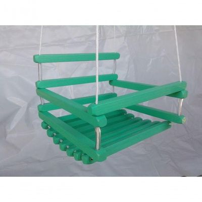 Balanço Gangorra Infantil Madeira 35x35 Verde Suporta 80 Kg