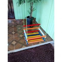 Balanço Gangorra Infantil Madeira 35x35 Colorido Até 80kg