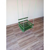 Balanço Gangorra Infantil Madeira 35x35 Verde Suporta 80kg