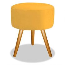 Puf Puff Para Sala E Hall De Entrada Palito Suede Amarelo
