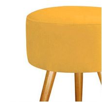 Puf Puff Para Sala E Hall De Entrada Palito Suede Amarelo