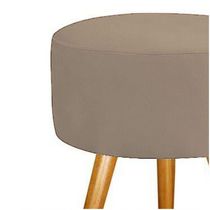 Puff Pés Palito Suede Cappuccino Para Sala Recepção