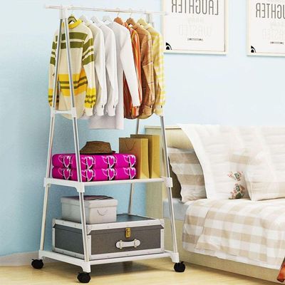 Arara Guarda Roupas Sapateira Cabideiro Closet Multifuncoes Prateleira Com Rodas