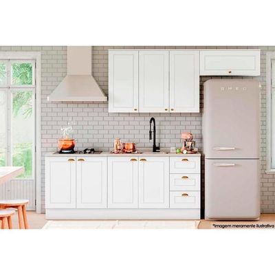 Kit De Cozinha Completa 5 Peças Americana (2 Armários 2 Balcões 1 Complemento) C5p15 Branco - Henn