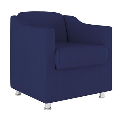 Poltrona Decorativa Escritório Cadeira Manicure Suede Cor:Azul Marinho