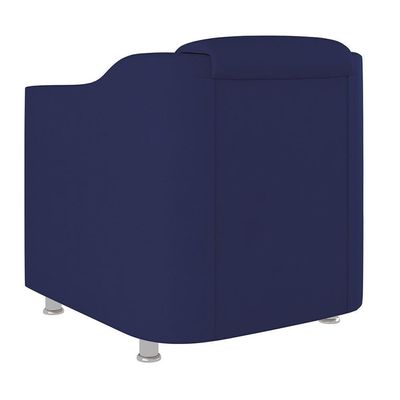 Poltrona Decorativa Escritório Cadeira Manicure Suede Cor:Azul Marinho
