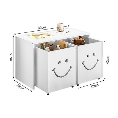 Mesa Infantil Montessoriana Com Led Alegra Smile Com Nichos - Branca Branco