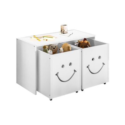 Mesa Infantil Montessoriana Com Led Alegra Smile Com Nichos - Branca Branco