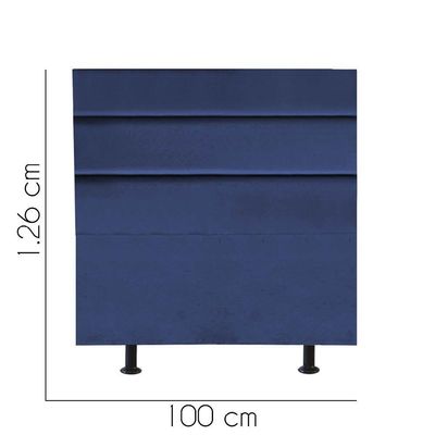 Cabeceira Estofada Argentina 100cm Solteiro Para Cama Box Quarto Suede Azul Marinho - Gat Magazine