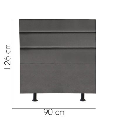 Cabeceira Estofada Argentina 90cm Solteiro Para Cama Box Suede Cinza Escuro Grafite Gat Magazine