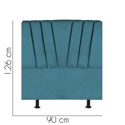 Cabeceira Estofada Bélgica 90cm Solteiro Para Cama Box Quarto Suede Azul Turquesa - Gat Magazine