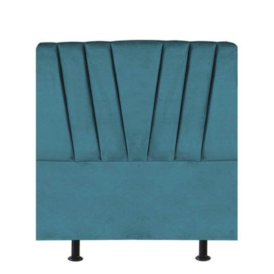 Cabeceira Estofada Bélgica 90cm Solteiro Para Cama Box Quarto Suede Azul Turquesa - Gat Magazine