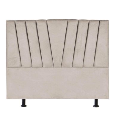 Cabeceira Estofada Bélgica 140cm Casal Para Cama Box Quarto Suede Bege - Gat Magazine