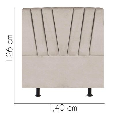 Cabeceira Estofada Bélgica 140cm Casal Para Cama Box Quarto Suede Bege - Gat Magazine
