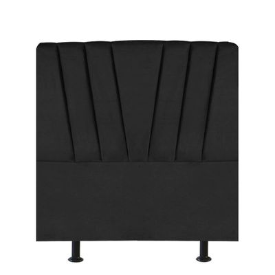 Cabeceira Estofada Bélgica 100cm Solteiro Para Cama Box Quarto Suede Preto - Gat Magazine