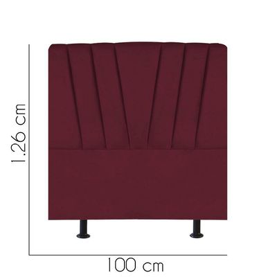 Cabeceira Estofada Bélgica 100cm Solteiro Para Cama Box Quarto Suede Bordô - Gat Magazine