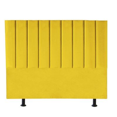 Cabeceira Estofada Carla 160cm Queen Size Para Cama Box Quarto Suede Amarelo - Gat Magazine