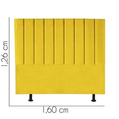 Cabeceira Estofada Carla 160cm Queen Size Para Cama Box Quarto Suede Amarelo - Gat Magazine