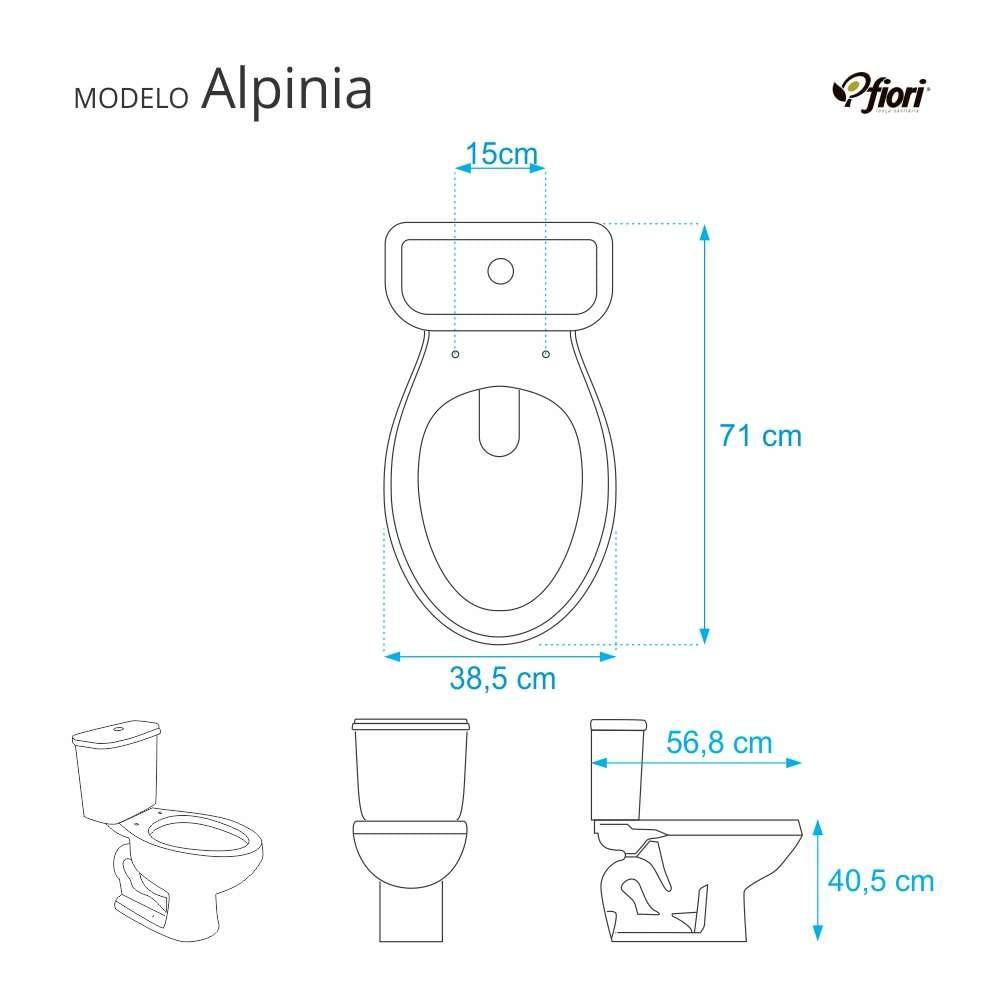 Assento Sanitário Alpinia Cinza Para Louça Fiori