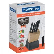 Jogo de Facas Tramontina Plenus 6 Peças Aço Inox Preto