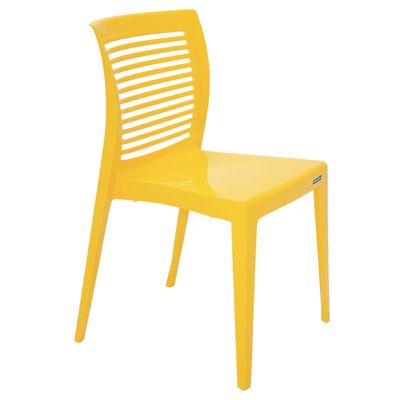 Cadeira Tramontina Victória em Polipropileno Amarelo com Encosto Horizontal