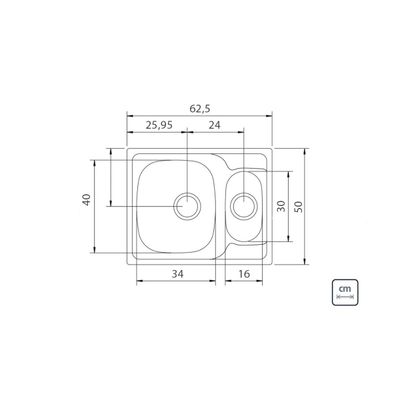 Cuba de Sobrepor Inox Acetinado 62,5x50cm Vega 1.5C 34 R Tramontina 93823612