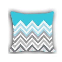 Almofada Chevron Azul E Cinza