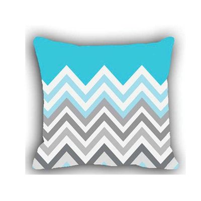 Almofada Chevron Azul E Cinza