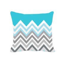 Almofada Chevron Azul E Cinza