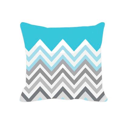 Almofada Chevron Azul E Cinza