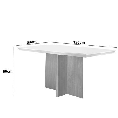 Mesa Sala De Jantar Olimpia 120cm Em Mdf E Vidro Com Canto Copo Grafite/ Imbuia/ Serig. Grafite